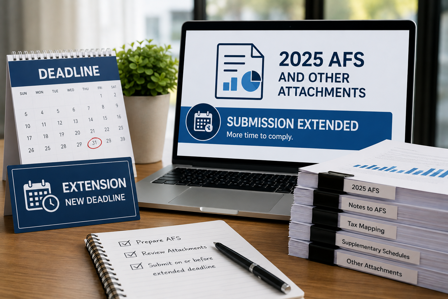 Extension on submission of 2025 AFS and other attachments