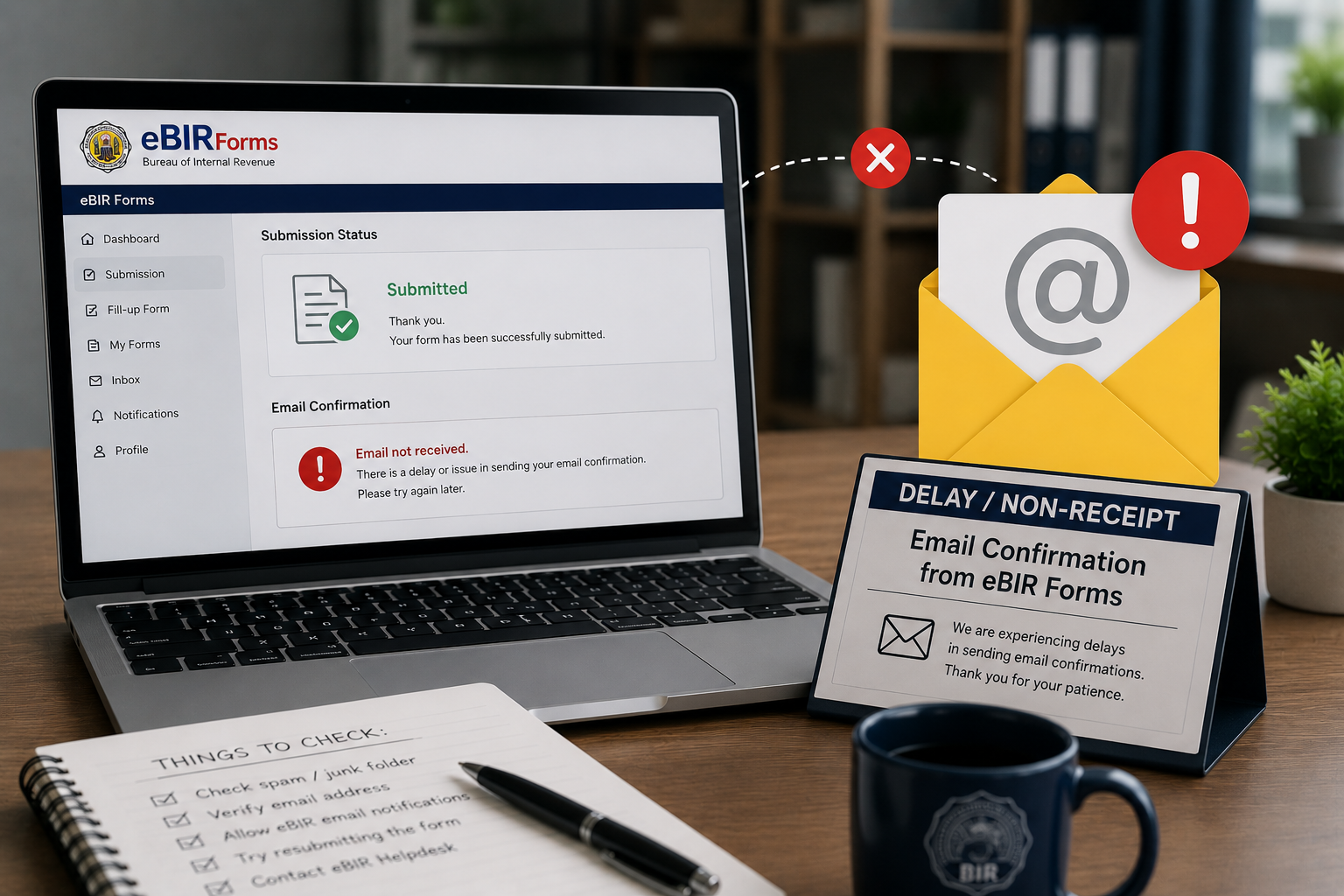 Delay/Non-Receipt of Email Confirmation from eBIR Forms